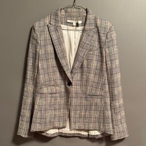 Veronica Beard black and blue plaid blazer